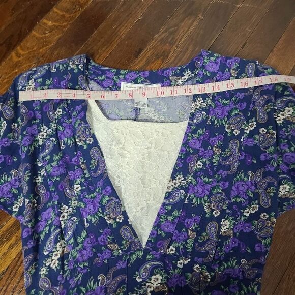 Vintage 90s Dark Moody Floral Boho Dress - Picture 9 of 14